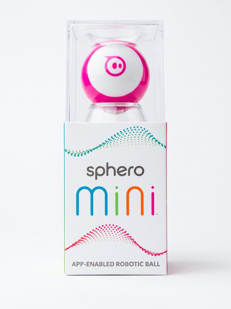 Sphero Mini app-enabled robotic ball in its clear retail box